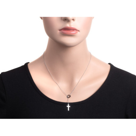 Stříbrný náhrdelník - křížek, délka 48 až 51 cm