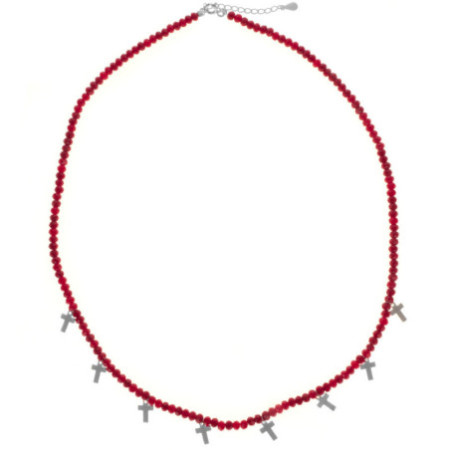 Stříbrný náhrdelník - křížek, délka 42 až 45 cm