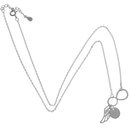 Stříbrný náhrdelník - andělské křídlo, délka 42 až 45 cm