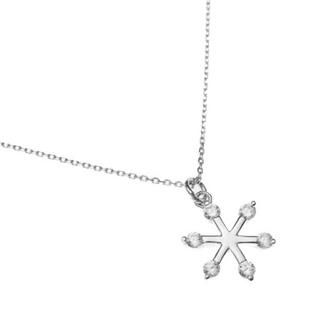 Stříbrný náhrdelník - čiré kulaté zirkony, délka 41 až 45 cm