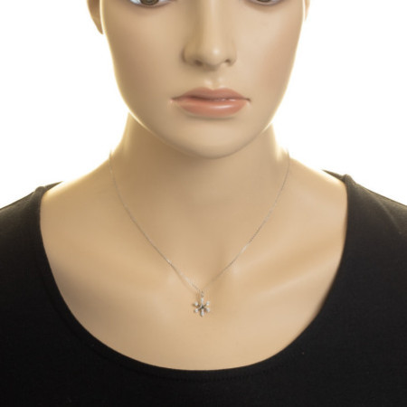 Stříbrný náhrdelník - čiré kulaté zirkony, délka 41 až 45 cm