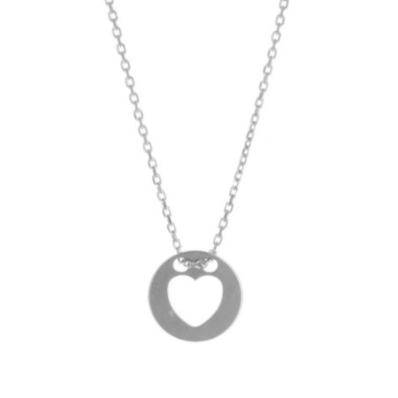 Stříbrný náhrdelník - srdíčko, délka 42 až 45cm