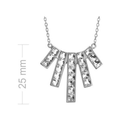 Stříbrný náhrdelník - čiré křišťály Swarovski ve tvaru čtverce, délka 45 cm