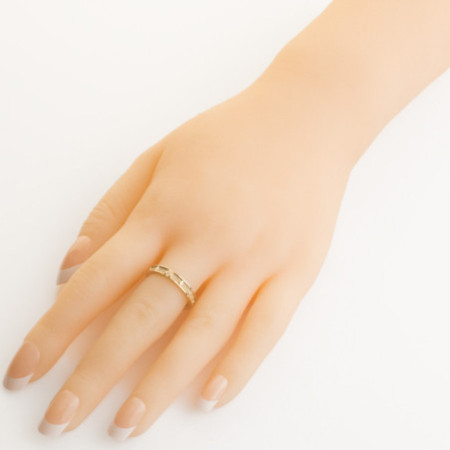 Zlatý prsten - růženec, čirý kulatý zirkon