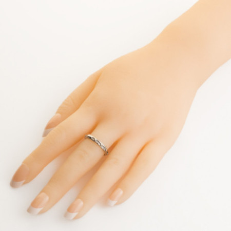 Prsten z bílého zlata - růženec