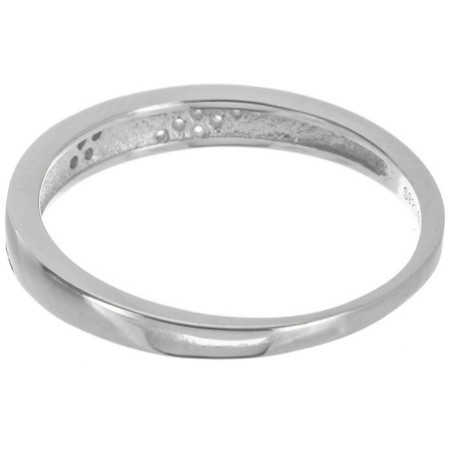 Stříbrný prsten - čiré kulaté zirkony