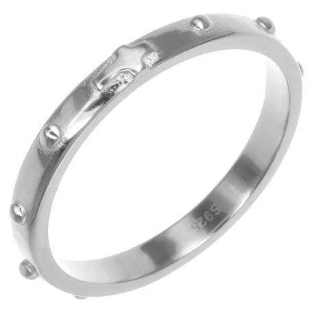 Stříbrný prsten - růženec