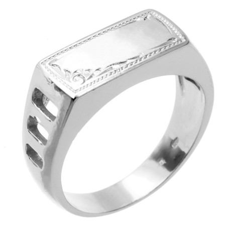 Stříbrný prsten - pečetní, s ručním gravírem