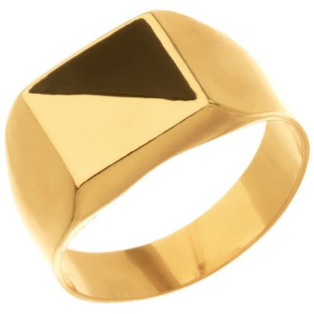 Pozlacený stříbrný prsten - pečetní, černá glazura