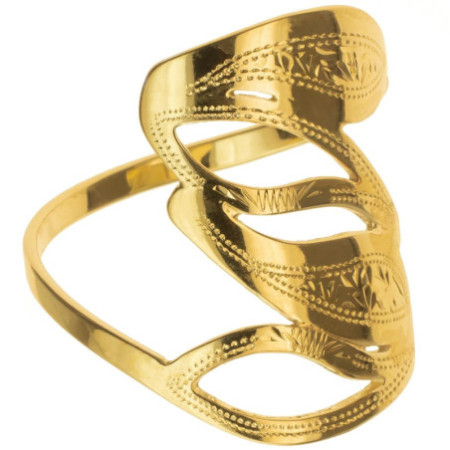 Pozlacený stříbrný prsten - s ručním gravírem