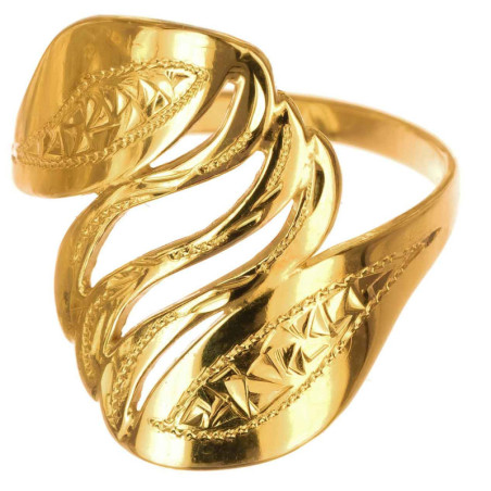 Pozlacený stříbrný prsten - s ručním gravírem