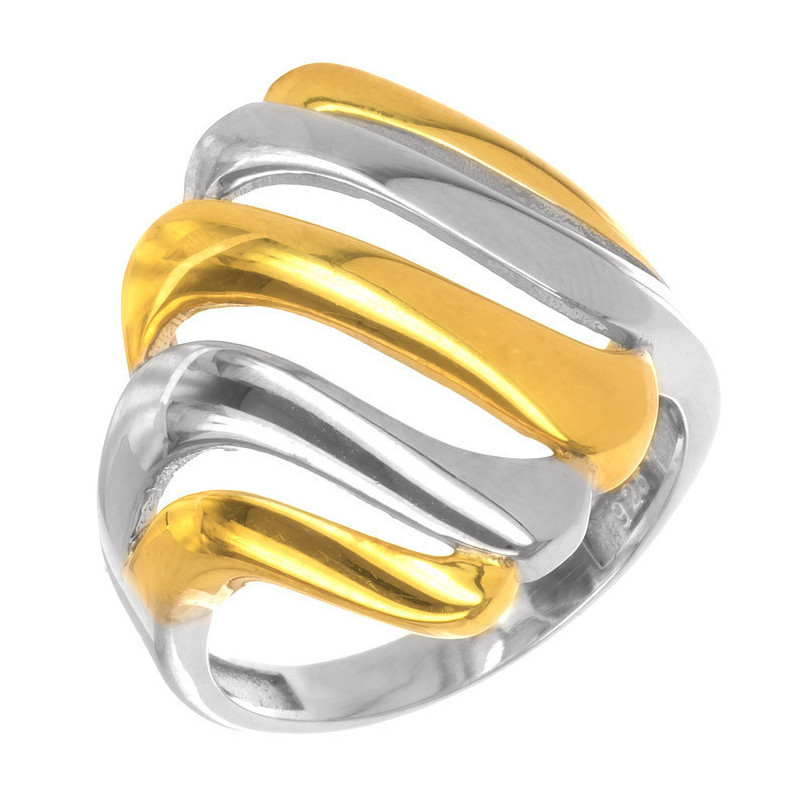 Kombinovaný stříbrný prsten