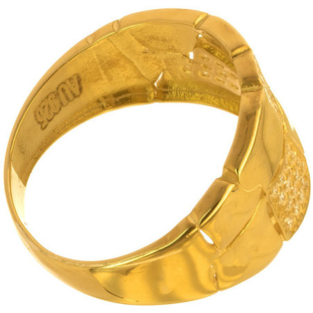 Pozlacený stříbrný prsten - čiré kulaté zirkony