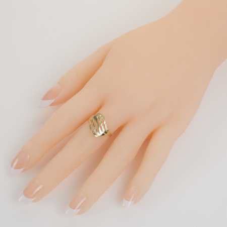 Pozlacený stříbrný prsten - s ručním gravírem