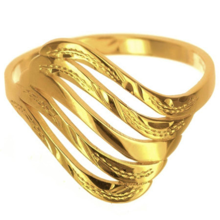 Pozlacený stříbrný prsten - s ručním gravírem