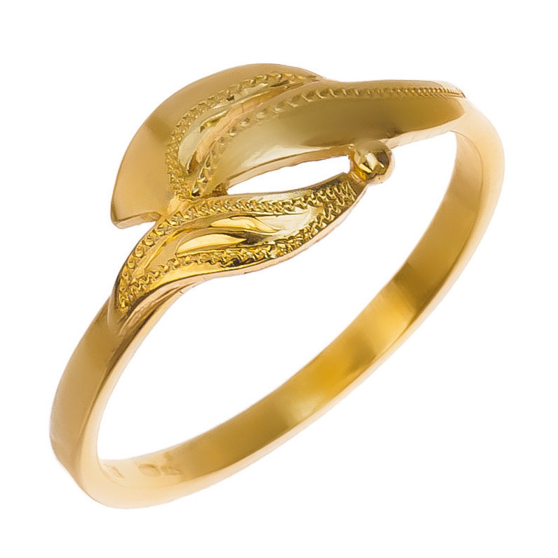 Pozlacený stříbrný prsten - s ručním gravírem