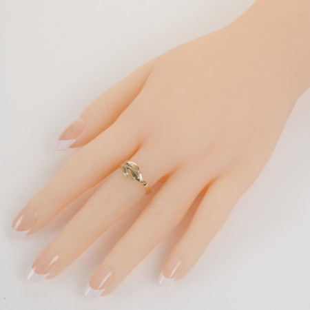 Pozlacený stříbrný prsten - s ručním gravírem