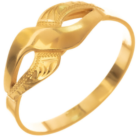 Pozlacený stříbrný prsten - s ručním gravírem