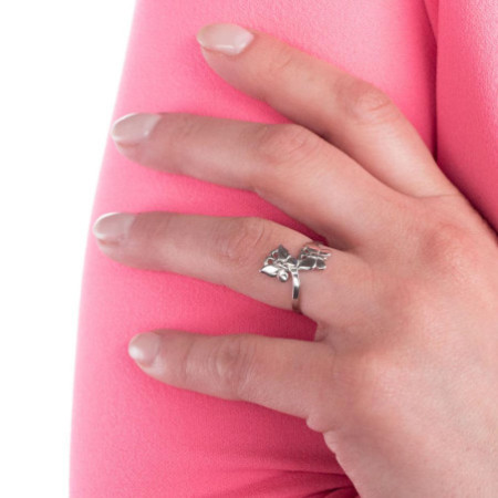 Stříbrný prsten - motýl