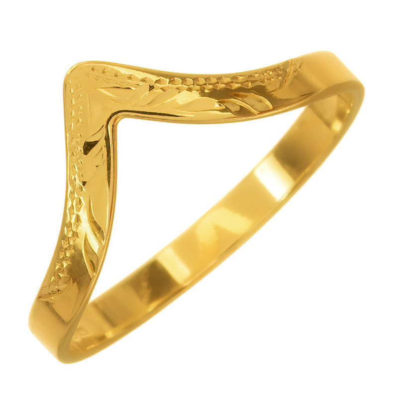 Pozlacený stříbrný prsten - s ručním gravírem