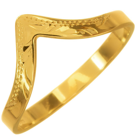 Pozlacený stříbrný prsten - s ručním gravírem