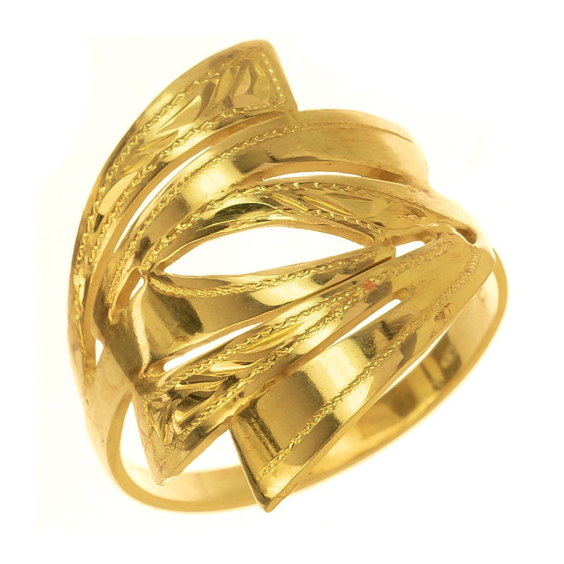 Pozlacený stříbrný prsten - s ručním gravírem