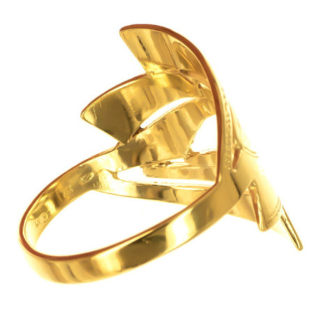 Pozlacený stříbrný prsten - s ručním gravírem
