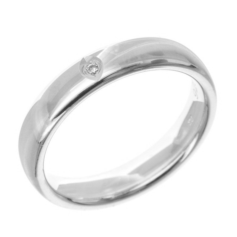 Stříbrný prsten - obroučka, čirý kulatý zirkon