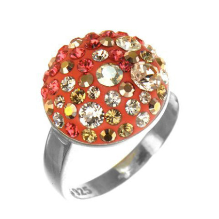 Stříbrný prsten - barevné křišťály Swarovski