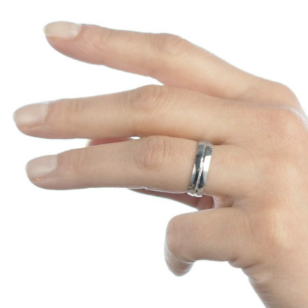 Stříbrný prsten - obroučka