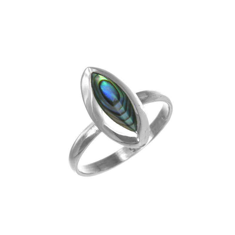 Stříbrný prsten - perleť