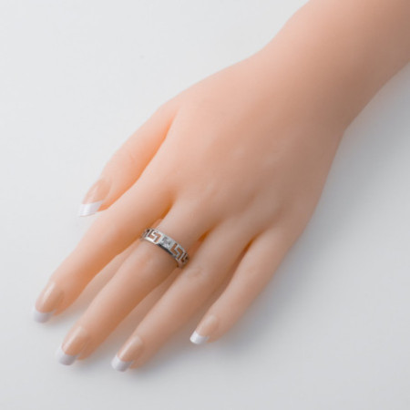 Stříbrný prsten - čirý zirkon ve tvaru čtverce