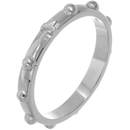 Stříbrný prsten - růženec