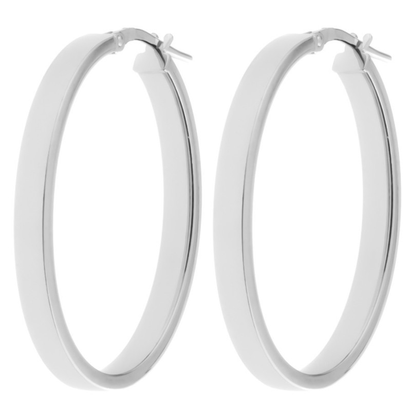 Stříbrné náušnice oválné - výška 37 mm