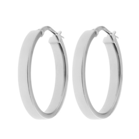 Stříbrné náušnice oválné - výška 28 mm