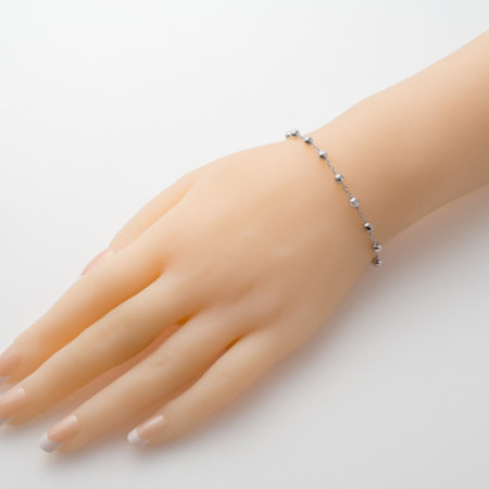 Stříbrný náramek růženec - 1 desítek, křížek, Zázračná medailka, délka 18 až 21 cm