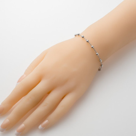 Stříbrný náramek růženec - 1 desítek, křížek, Zázračná medailka, délka 17 až 20 cm