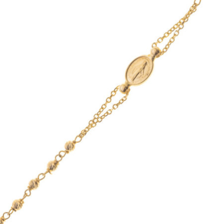 Zlatý náhrdelník - růženec, 3 desítky, křížek, Zázračná medailka, délka 45 cm