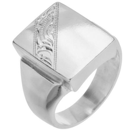 Stříbrný prsten - pečetní, s ručním gravírem