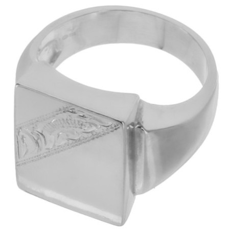 Stříbrný prsten - pečetní, s ručním gravírem