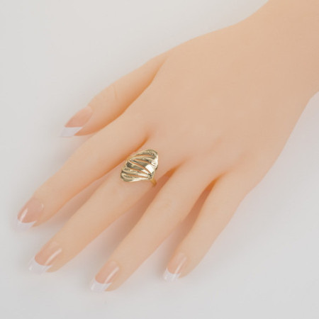 Pozlacený stříbrný prsten - s ručním gravírem