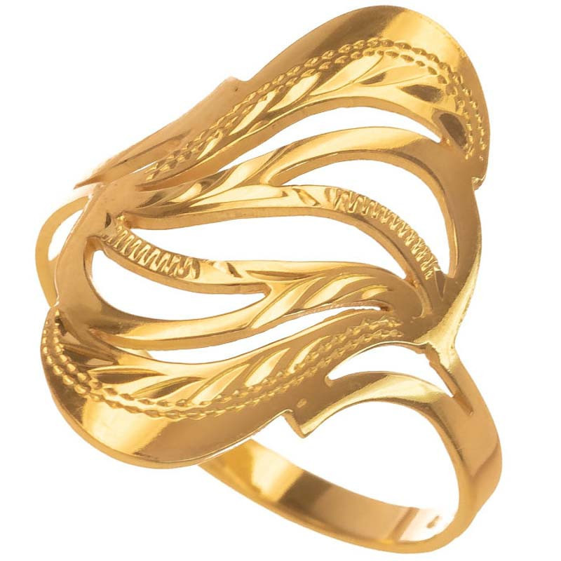 Pozlacený stříbrný prsten - s ručním gravírem