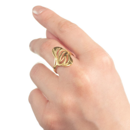 Pozlacený stříbrný prsten - s ručním gravírem