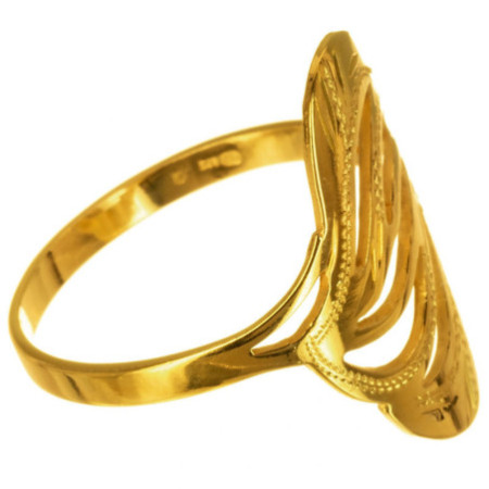 Pozlacený stříbrný prsten - s ručním gravírem