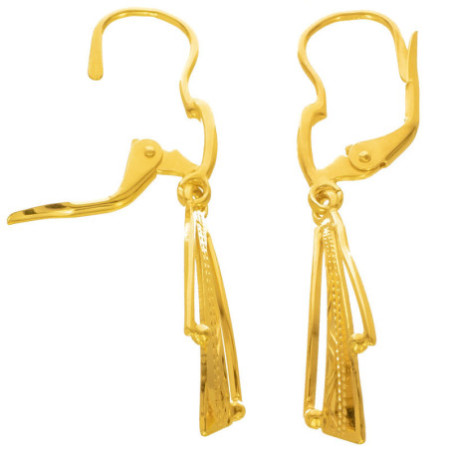 Pozlacené stříbrné náušnice - s ručním gravírem