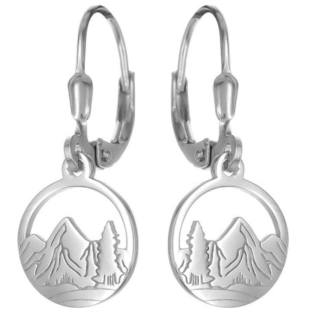 Stříbrné náušnice - hory