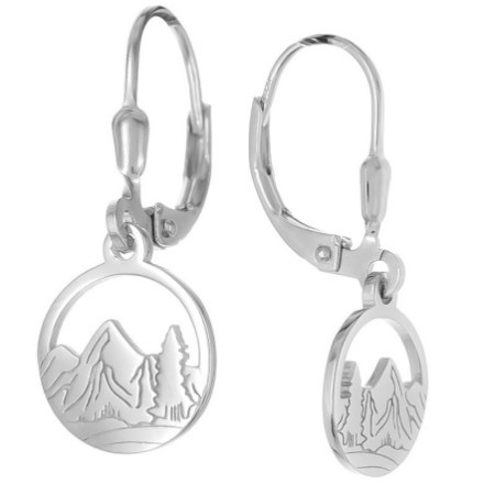 Stříbrné náušnice - hory