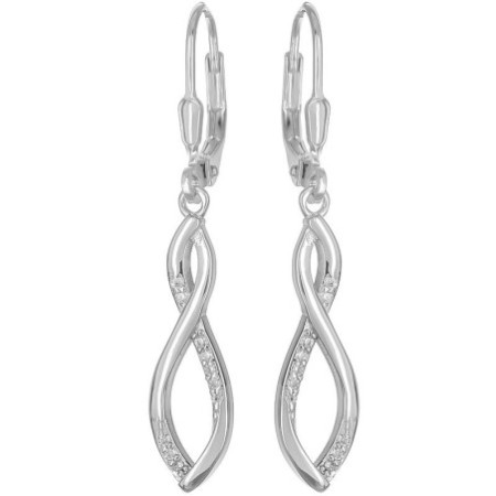 Stříbrné náušnice - čiré kulaté zirkony