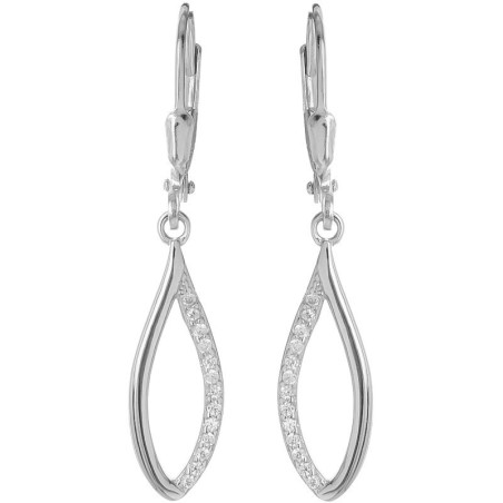 Stříbrné náušnice - čiré kulaté zirkony