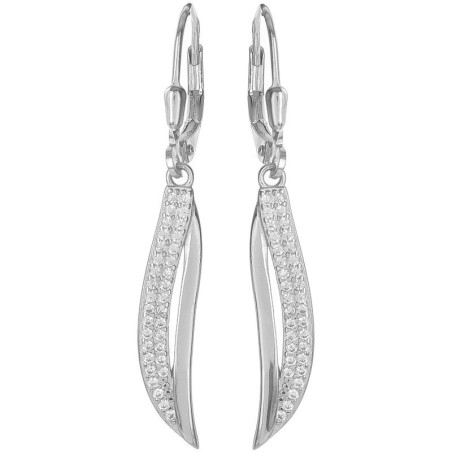 Stříbrné náušnice - čiré kulaté zirkony